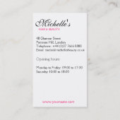 Carte De Visite Chic Retro Pink Polka Dot Lunettes de soleil Beaut (Dos)