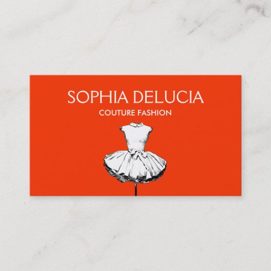 Carte De Visite Chic Robe de Fille Boutique Mode Rouge (Devant)