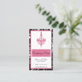 carte de visite chic rose (Debout devant)