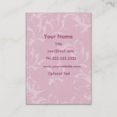carte de visite chic rose (Dos)