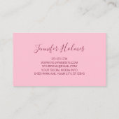 Carte De Visite Chic rose blanc rayures Tulip Floral (Dos)