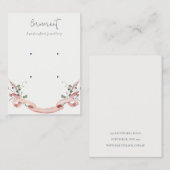 Carte De Visite Chic Rose Blush Fleur sauvage Ruban 2 Boucles d'or (Devant / Derrière)