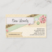 Carte De Visite Chic rose Chic Shabby, Boutons et Ruban (Dos)