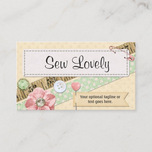 Carte De Visite Chic rose Chic Shabby, Boutons et Ruban (Devant)