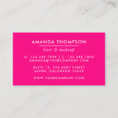 Carte de visite chic rose et or glam (Dos)