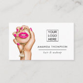 Carte de visite chic rose et or glam (Devant)