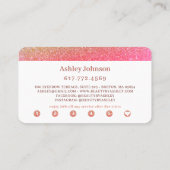 Carte De Visite Chic rose étincelle Beauté Salon Loyauté (Dos)