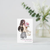 Carte De Visite Chic rose Floral Boss Beauté Mode (Debout devant)