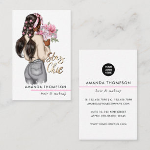 Carte De Visite Chic rose Floral Boss Beauté Mode