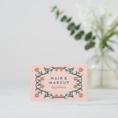 Carte De Visite Chic Rose Frame Floral Blush Rose (Debout devant)