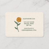 Carte De Visite Chic Rose Frame Floral Gold Crème (Dos)