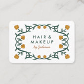 Carte De Visite Chic Rose Frame Floral Gold Crème (Devant)