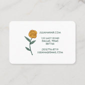 Carte De Visite Chic Rose Frame Floral Gold Crème (Dos)