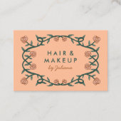 Carte De Visite Chic Rose Frame Floral Peach Fuzz rose (Devant)