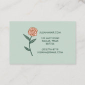 Carte De Visite Chic Rose Frame Floral Rose Vert (Dos)