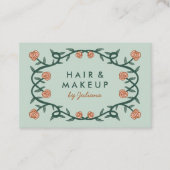 Carte De Visite Chic Rose Frame Floral Rose Vert (Devant)