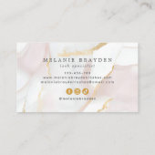 Carte De Visite Chic Rose Gold Blush Pink Marble Monogramme (Dos)