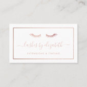 Carte De Visite Chic Rose Gold Foil Lashes Beauty Maquillage Artis (Devant)