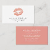 Carte De Visite Chic Rose Gold Lips maquillage (Devant / Derrière)