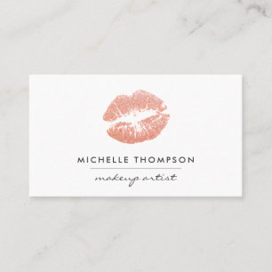 Carte De Visite Chic Rose Gold Lips maquillage