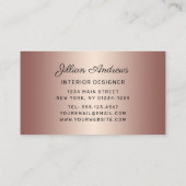 Carte De Visite Chic Rose Gold Parties scintillant Glam Profession (Dos)