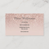 Carte De Visite Chic Rose Gold Parties scintillant Professionnel (Dos)