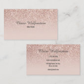 Carte De Visite Chic Rose Gold Parties scintillant Professionnel (Devant / Derrière)