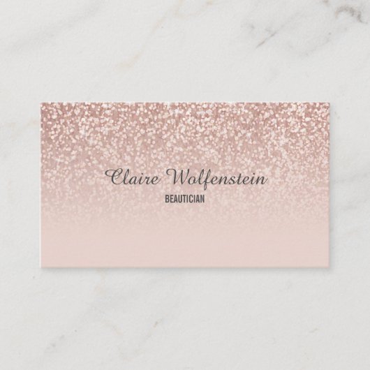 Carte De Visite Chic Rose Gold Parties scintillant Professionnel (Devant)