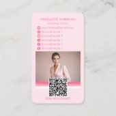 Carte De Visite Chic rose maquillage beauté Social Media Influence (Dos)