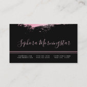 Carte De Visite Chic rose métallisé Paint Paint Stroke (Dos)