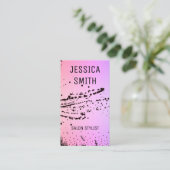 Carte De Visite Chic Rose Moderniste Expressif (Debout devant)