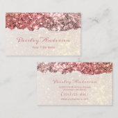 Carte De Visite Chic Rose or Parties scintillant étincelle (Devant / Derrière)