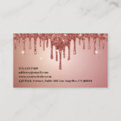 Carte De Visite Chic Rose  or Parties scintillant ongles professio (Dos)