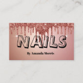 Carte De Visite Chic Rose  or Parties scintillant ongles professio (Devant)