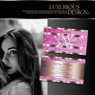 Carte De Visite Chic Rose or rose Parties scintillant Étoiles étin