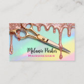 Carte De Visite Chic Rose Parties scintillant or Holographique Coi (Devant)