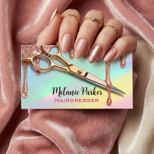 Carte De Visite Chic Rose Parties scintillant or Holographique Coi