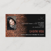 Carte De Visite Chic Rose Parties scintillant or Modèle photo Gala (Dos)