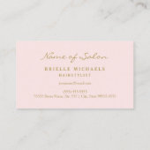 Carte De Visite Chic rose rayures or ciseaux cheveux et beauté (Dos)