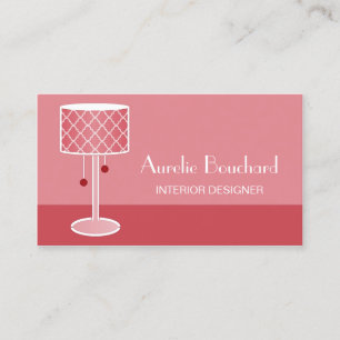 Carte De Visite Chic rose rétro Lampe Quatrefoil Designer intérieu