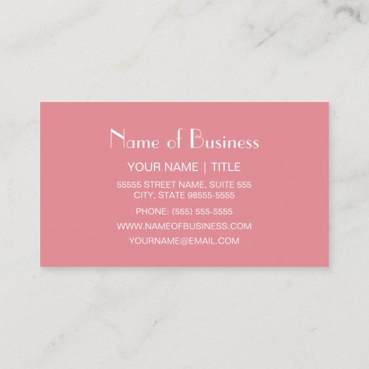 Carte De Visite Chic rose rétro Lampe Quatrefoil Designer intérieu (Dos)