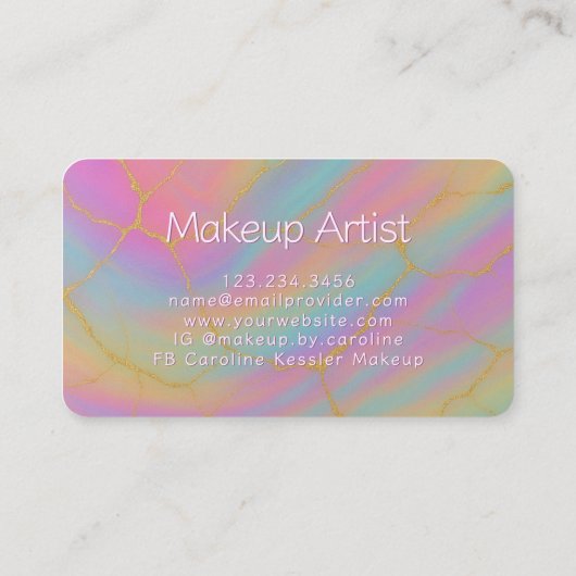 Carte De Visite Chic rose violet Turquoise Turquoise bleu or marbr (Dos)