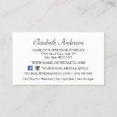 Carte De Visite Chic Salon de cheveux violet glitz Girls Black Str (Dos)