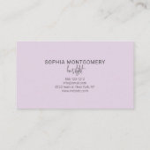 Carte De Visite Chic Script Coiffeur Stylo Pastel Purple (Dos)