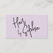 Carte De Visite Chic Script Coiffeur Stylo Pastel Purple (Devant)