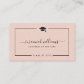 Carte De Visite Chic script rose (Devant)