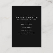 Carte De Visite Chic Sepia Aquarelle Bois Monogramme (Dos)