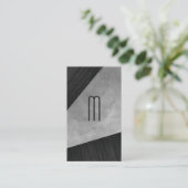 Carte De Visite Chic Sepia Aquarelle Bois Monogramme (Debout devant)