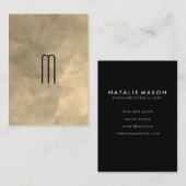 Carte De Visite Chic Sepia Aquarelle Monogramme (Devant / Derrière)