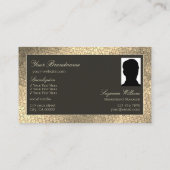 Carte De Visite Chic serpent doré foncé Brown avec Monogramme et p (Dos)